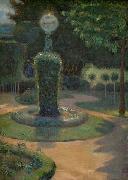 Johannes Martini Park mit Skulptur und Lampe oil painting reproduction